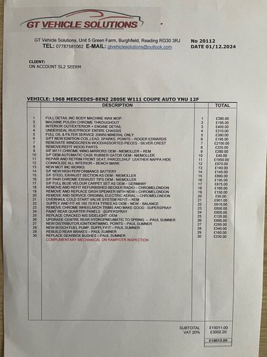 1968 Mercedes 280SE W111 Coupe En venta (imagen 169 de 169)