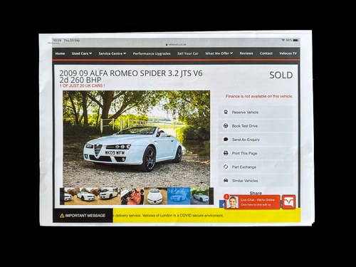 2009 Alfa Romeo Spider 3.2 V6 zum Verkauf (Bild 184 von 185)