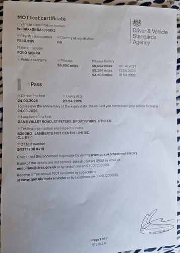 1989 Ford Sierra XR4x4 2.9i 5dr Hatchback For Sale (picture 164 of 164)