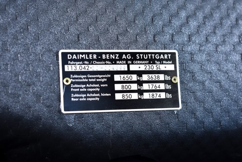 1964 Mercedes-Benz 230SL 'Pagoda' W113 zum Verkauf (Bild 160 von 197)