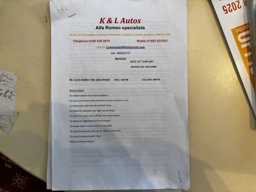 1963 Alfa Romeo 2600 Spider zum Verkauf (Bild 111 von 117)