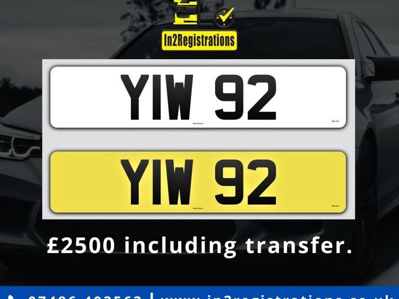 YIW 92 Dateless 3x2 Number Plate.