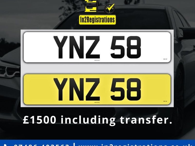 YNZ 58 Dateless 3x2 Number Plate.