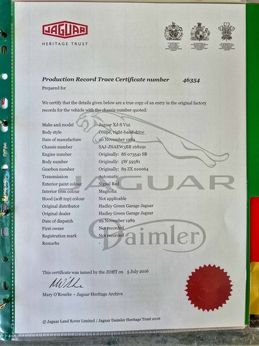 1990 Jaguar XJS V12 Coupe In vendita (immagine 242 di 249)