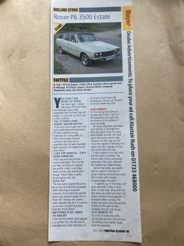 1974 Rover P6 3500 Automatic Estoura zum Verkauf (Bild 138 von 143)