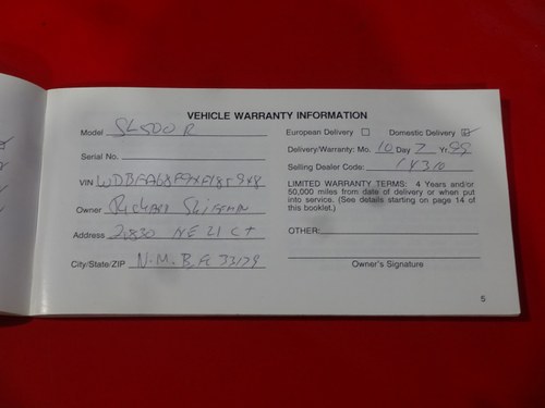 1999 Mercedes-Benz R129 SL500 AMG Convertible 5,0L V8 In vendita (immagine 130 di 131)