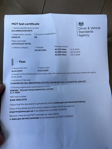 1988 Lotus Excel SE En venta (imagen 103 de 104)