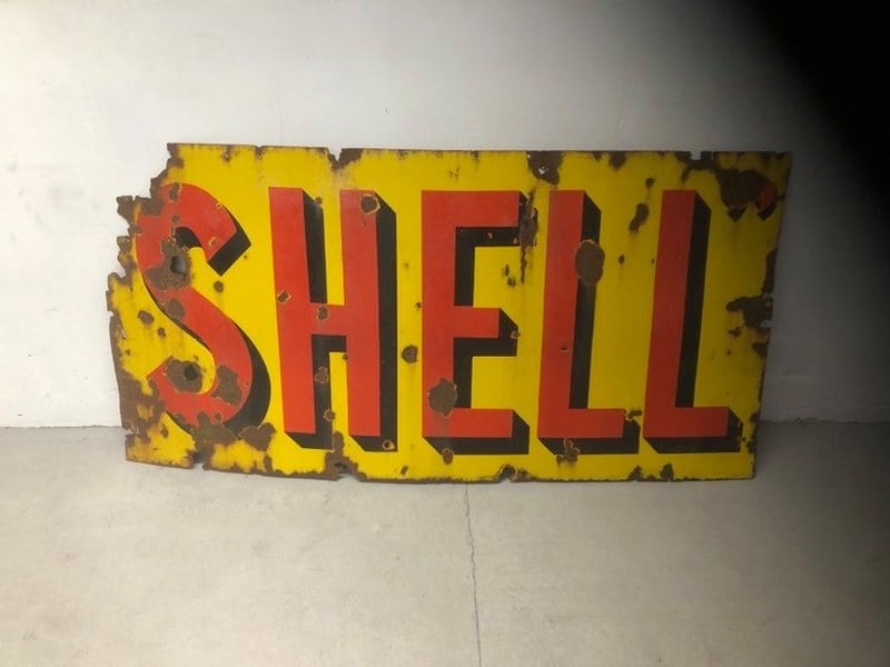 Shell enamel sign 6ft by 3.5ft