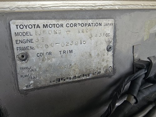 1990 Toyota Land Cruiser VX Sahara J60 High Roof 12H-T 4.0L TD In vendita (immagine 122 di 137)