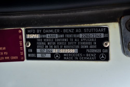 1975 Mercedes-Benz R107 450SL Te koop (foto 83 van 92)
