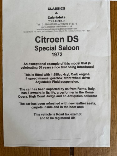 1972 Citroën DS Special For Sale (picture 160 of 166)