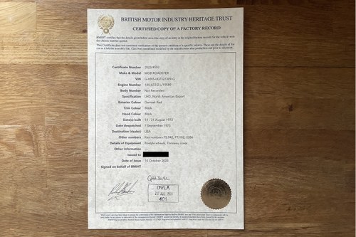 1973 MG B Roadster In vendita (immagine 105 di 106)