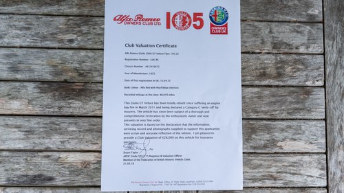 1972 Alfa Romeo GTV 2000 En venta (imagen 261 de 277)