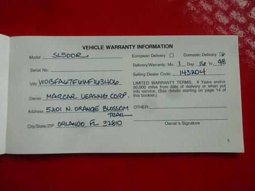 1998 Mercedes-Benz R129 SL500 Convertible 5,0L V8 (68k miles) In vendita (immagine 136 di 137)