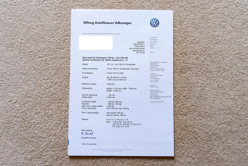 1972 Volkswagen Beetle 1302S Karmann Convertible Te koop (foto 102 van 104)