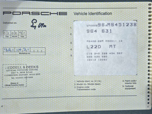 1991 Porsche 911 (964) In vendita (immagine 242 di 302)