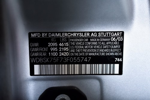 2003 Mercedes-Benz R230 SL500 AMG Convertible 5.0L V8 à vendre (picture 97 of 108)