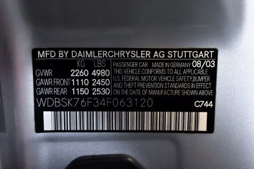 2004 Mercedes-Benz R230 SL600 Convertible 6,0L V12 zum Verkauf (Bild 86 von 97)