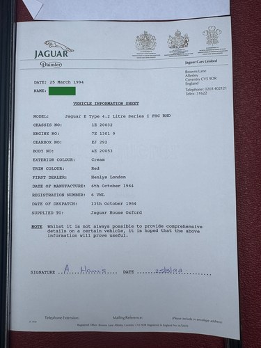 1964 Jaguar E-Type Series 1 4.2 FHC In vendita (immagine 172 di 197)