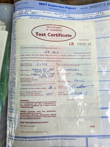 1964 Mercedes-Benz 190 (W110) à vendre (picture 282 of 308)