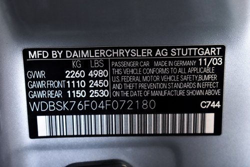 2004 Mercedes-Benz R230 SL600 Convertible 6,0L V12 En venta (imagen 92 de 102)