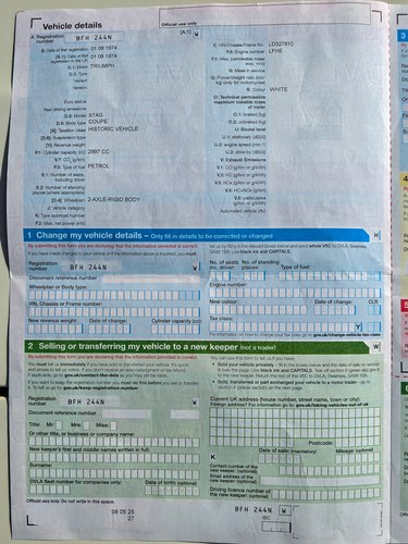 1974 Triumph Stag 3.0 Convertible For Sale (picture 245 of 248)