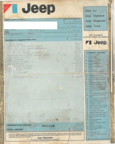 1981 Jeep CJ5 Laredo In vendita (immagine 72 di 73)