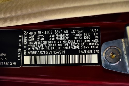 1997 Mercedes-Benz R129 SL500 Convertible 5,0L V8 In vendita (immagine 100 di 108)