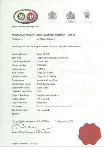 1955 Jaguar XK140 Drophead Coupe zum Verkauf (Bild 49 von 55)