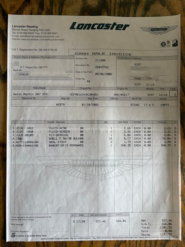 2003 Aston Martin DB7 GTA For Sale (picture 440 of 446)