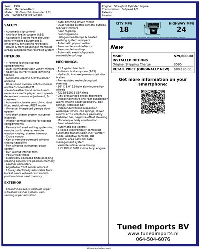 1997 Mercedes-Benz R129 SL320 Convertible 3,2L I6 à vendre (picture 130 of 130)