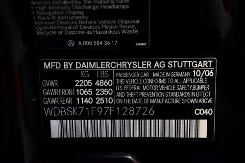 2007 Mercedes-Benz R230 SL550 Convertible 5,5L V8 à vendre (picture 104 of 121)