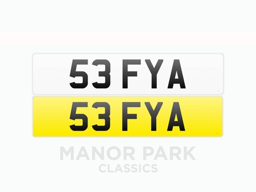 Registration Number '53 FYA' 27th April For Sale by Auction