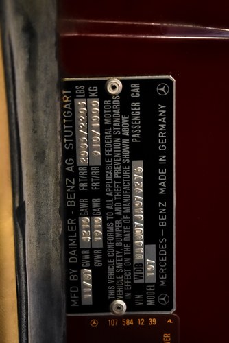 1988 Mercedes-Benz R107 560SL Convertible 5,6L V8 For Sale (picture 101 of 121)