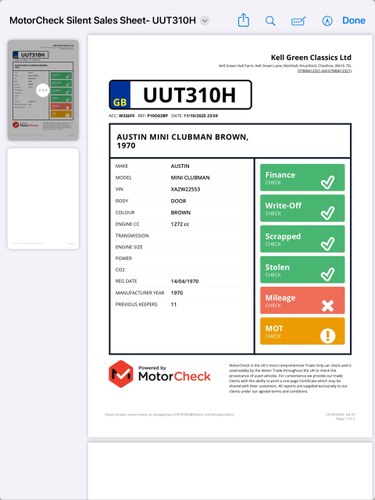 1970 Austin Mini Clubman In vendita (immagine 62 di 62)