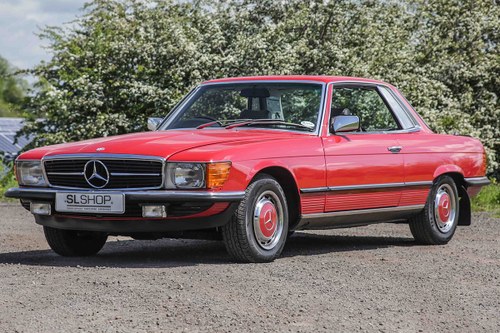 1981 Mercedes-Benz 280SLC Signal Red with Black Check 33k Miles For Sale