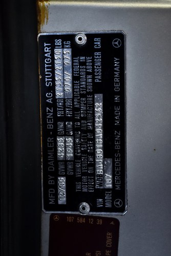 1986 Mercedes-Benz R107 560SL Convertible 5,6L V8 En venta (imagen 97 de 112)
