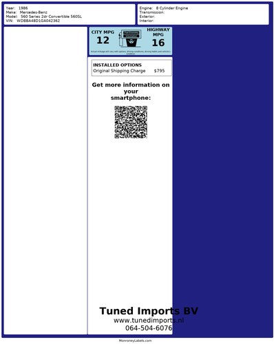 1986 Mercedes-Benz R107 560SL Convertible 5,6L V8 En venta (imagen 112 de 112)
