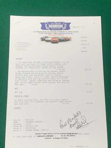 1970 Triumph Vitesse Mk2 Convertible à vendre (picture 102 of 104)