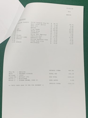 1970 Triumph Vitesse Mk2 Convertible à vendre (picture 103 of 104)