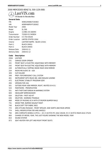 2000 Mercedes-Benz R129 SL500 Convertible 5,0L V8 zum Verkauf (Bild 110 von 110)