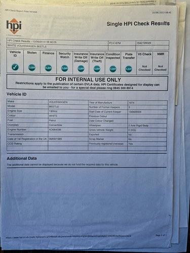 1974 Volkswagen Beetle 1303S Karmann Convertible En venta (imagen 177 de 216)