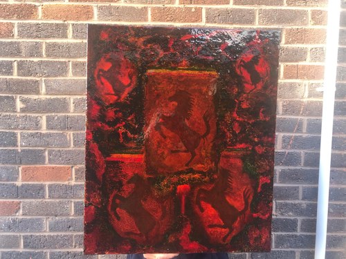 Chris Rea certified painting La Passione Multi Cavallino Rampante In vendita (immagine 1 di 6)