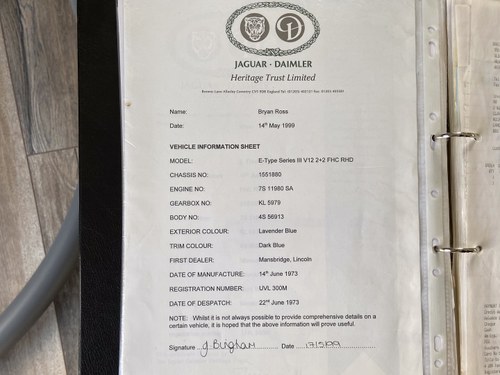 1973 Jaguar E-Type V12 2+2 Manual à venda (imagem 100 de 107)