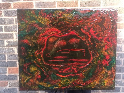 Chris Rea certified painting La Passione Cavallino Rampante with Race car For Sale (picture 1 of 7)