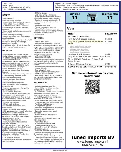 2008 BMW M5 Sedan 5,0L V10 For Sale (picture 96 of 96)