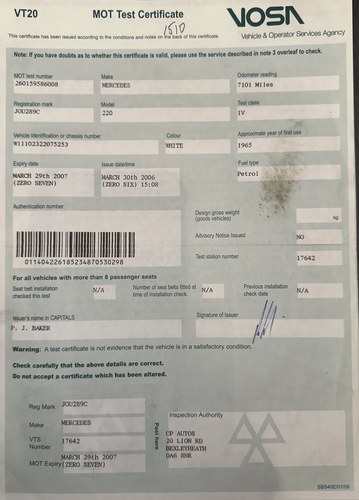 1965 Mercedes-Benz 220SEB Cabriolet W111 In vendita (immagine 263 di 281)