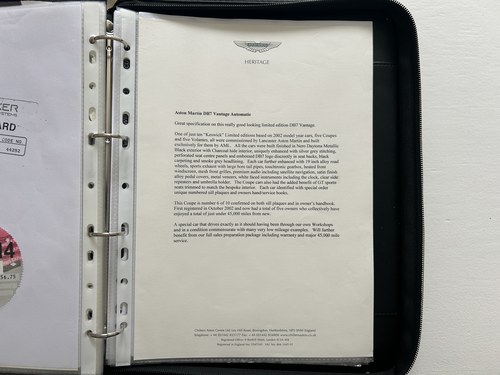2002 Aston Martin DB7 Vantage Keswick Special Commission Car 6 of 10 For Sale (picture 242 of 253)