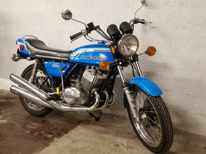 1972 Kawasaki H2 750 Bleu