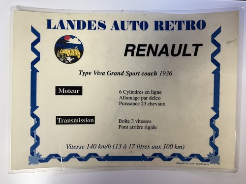 1936 Renault Viva Grand Sport ACX2 In vendita (immagine 132 di 132)